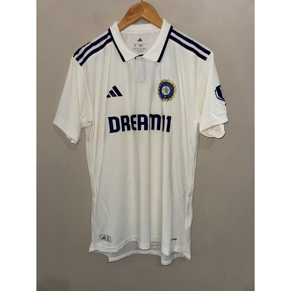 Men's M Authentic Adidas India Cricket Test Match Jersey KF2527 $100 NEW